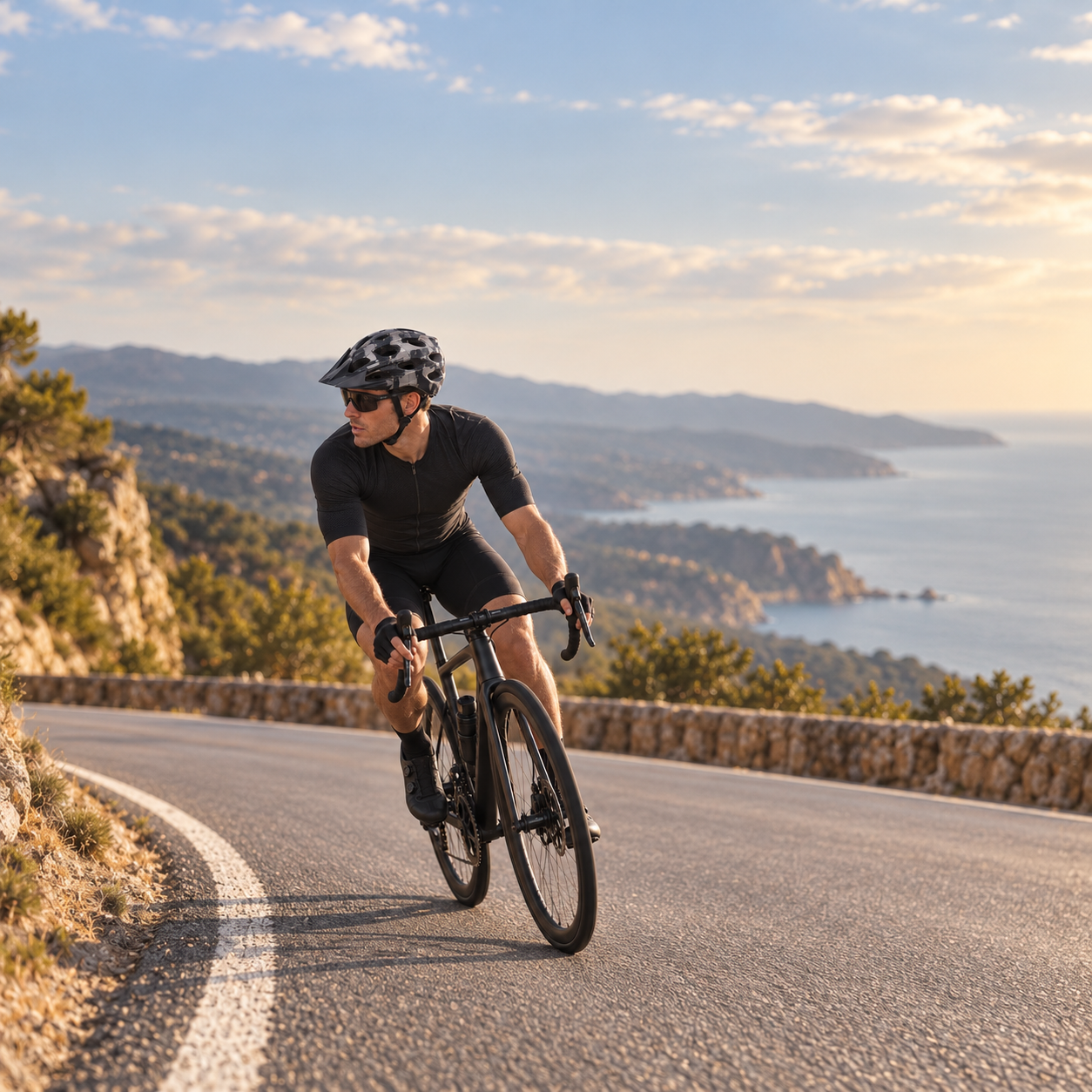 Vented bicycle helmet in three-quarter view on a white seamless background