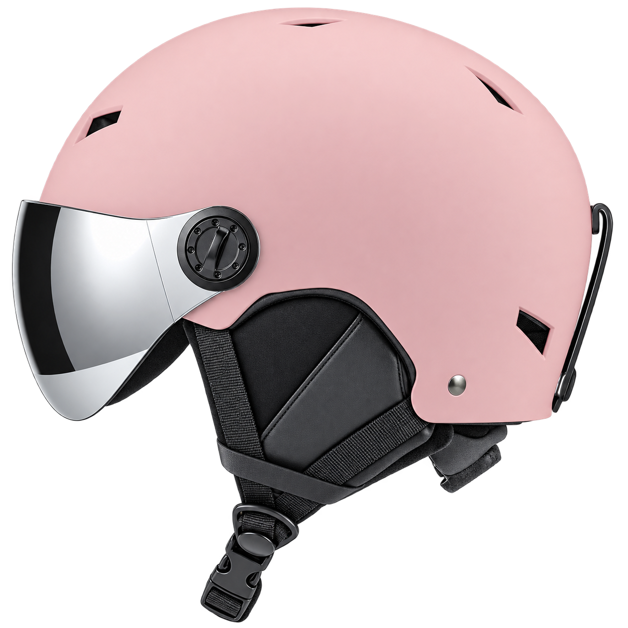 Pink ski helmet