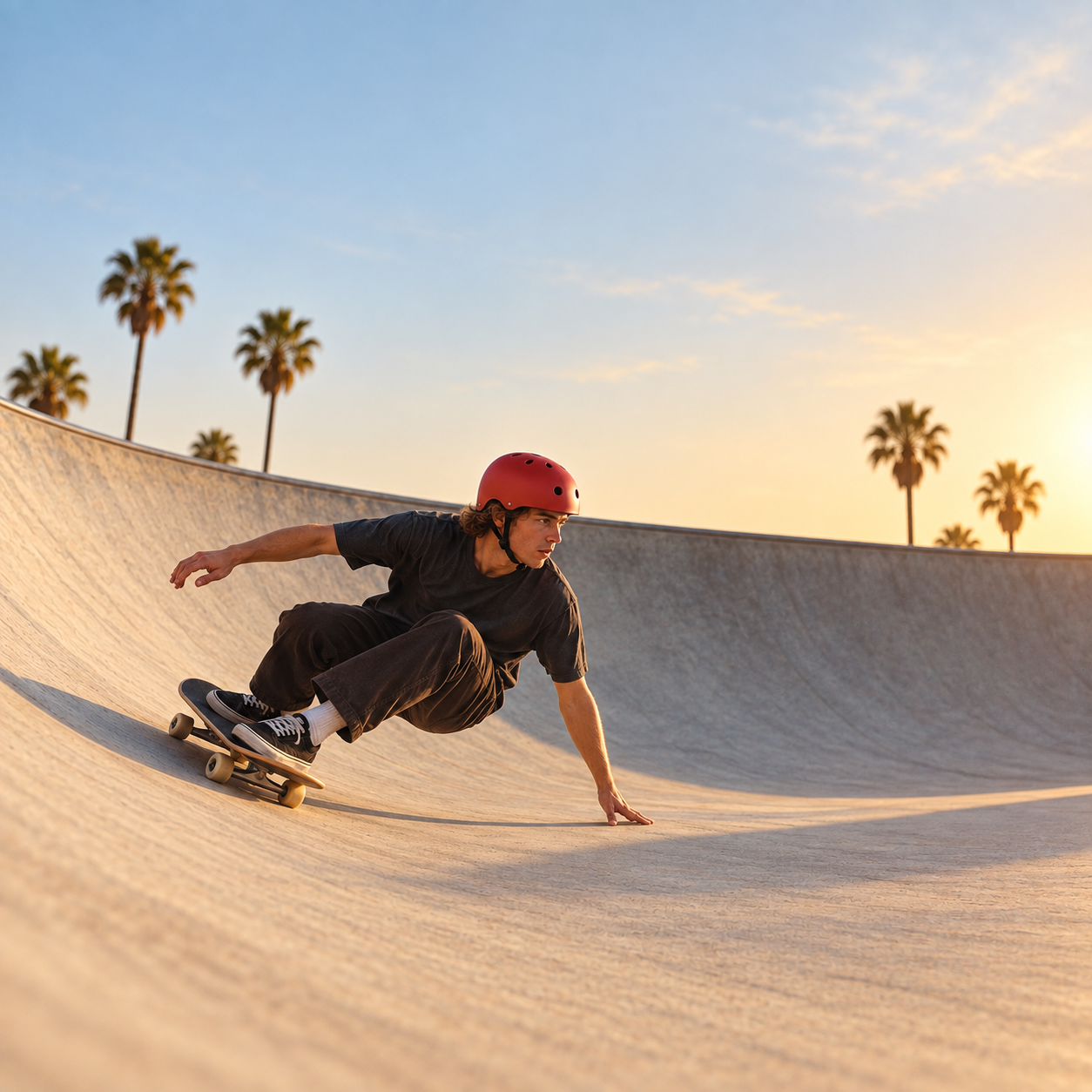 Skate-style helmet photographed from the front three-quarter angle