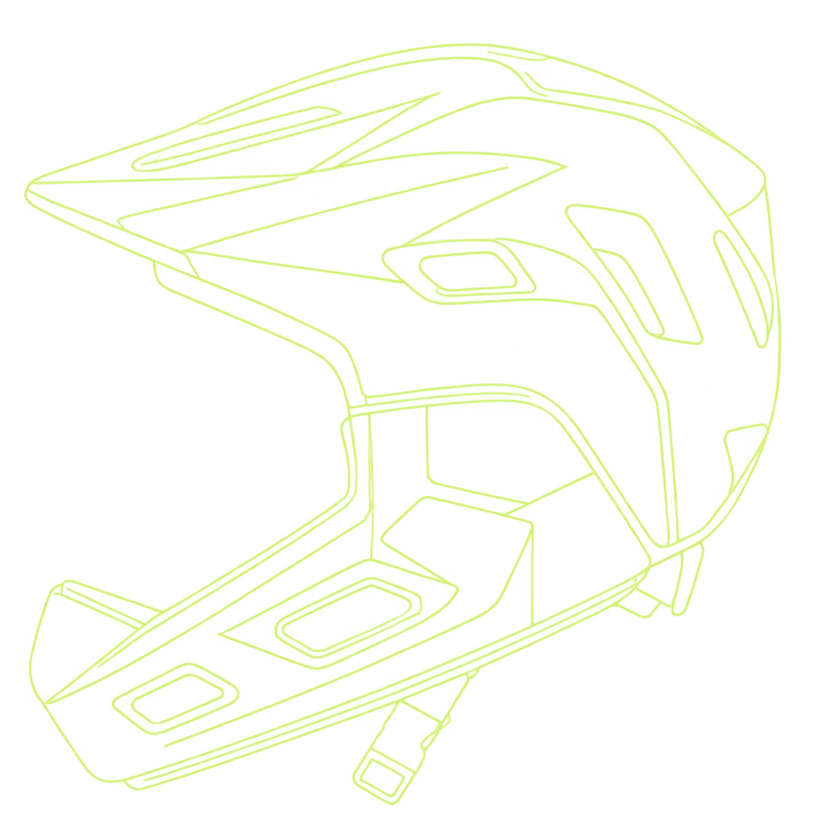 Helmet line illustration, first banner frame